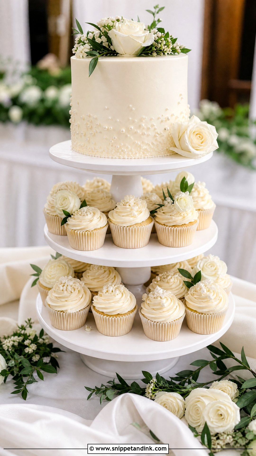 Wedding Cake And Cupcake Tower - Snippet and Ink - 20 Wedding Cake and Cupcake Display