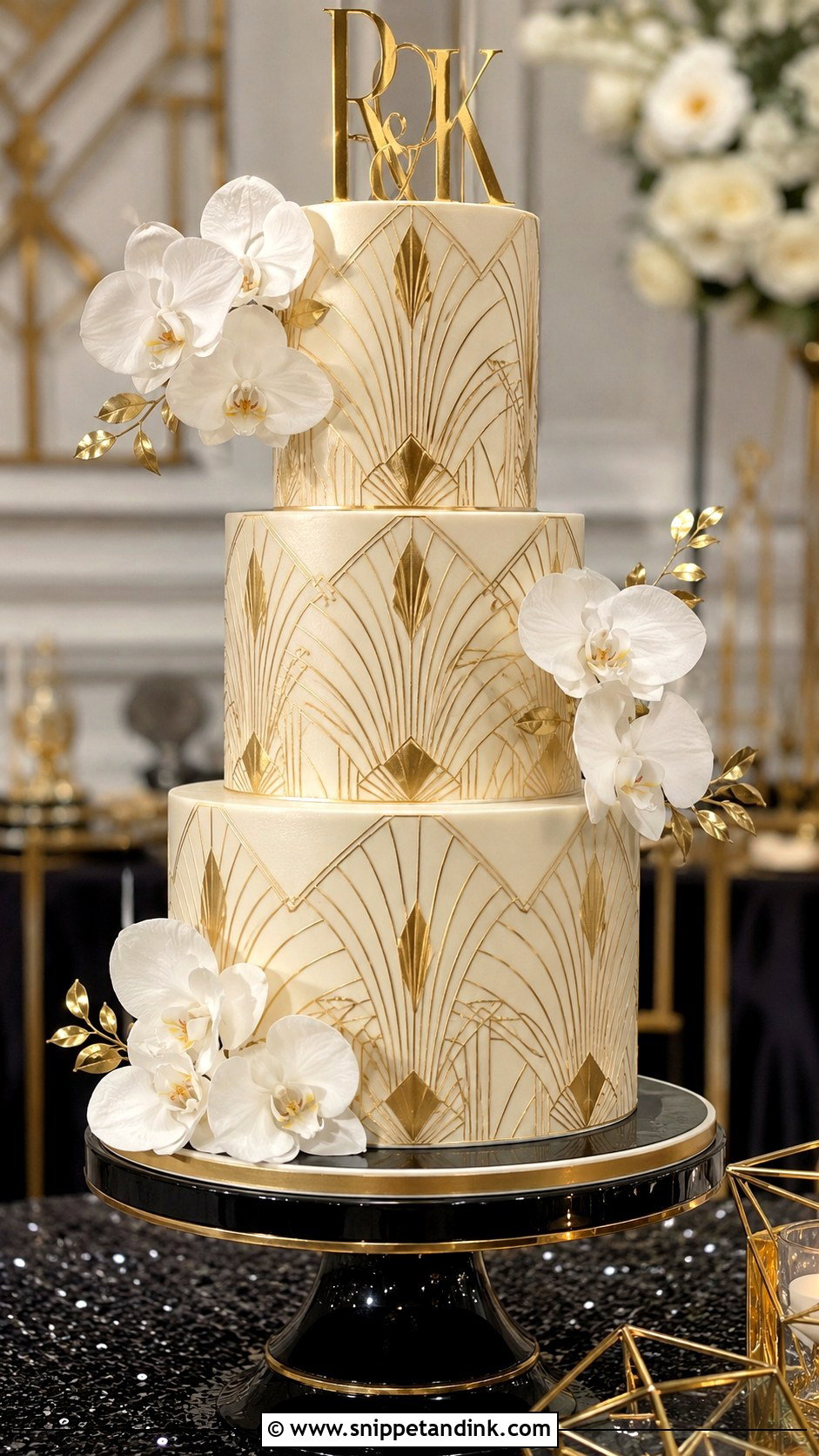 Wedding Cake Art Deco Stencil - Snippet and Ink - 20 Wedding Cake Stencil Patterns