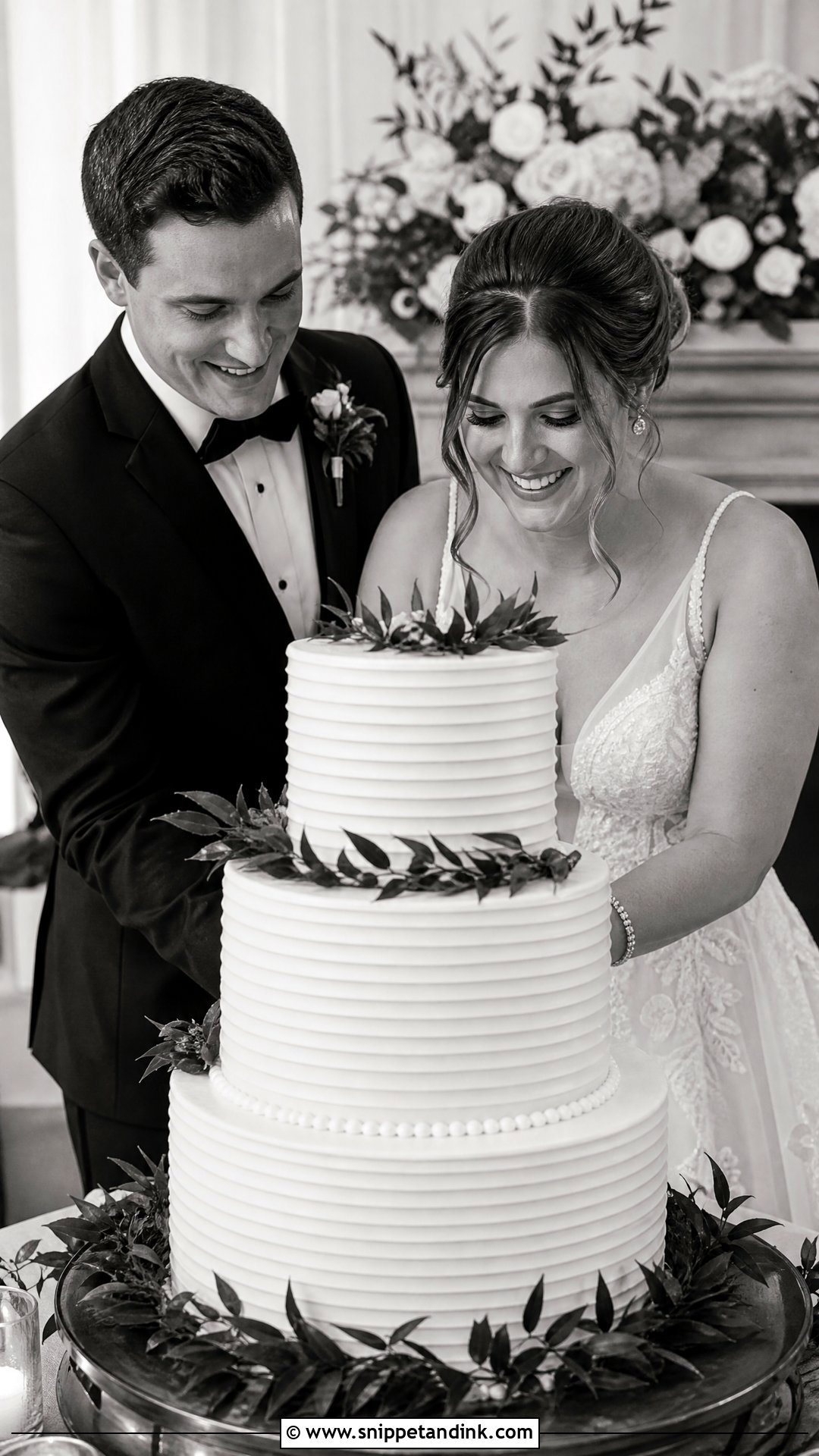 Wedding Cake Black And White Pose - Snippet and Ink - 25 Cake Poses Photo Ideas for Wedding