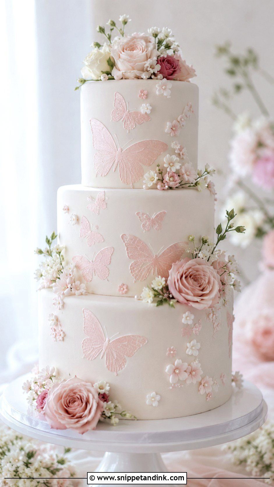 Wedding Cake Butterfly Stencil - Snippet and Ink - 20 Wedding Cake Stencil Patterns