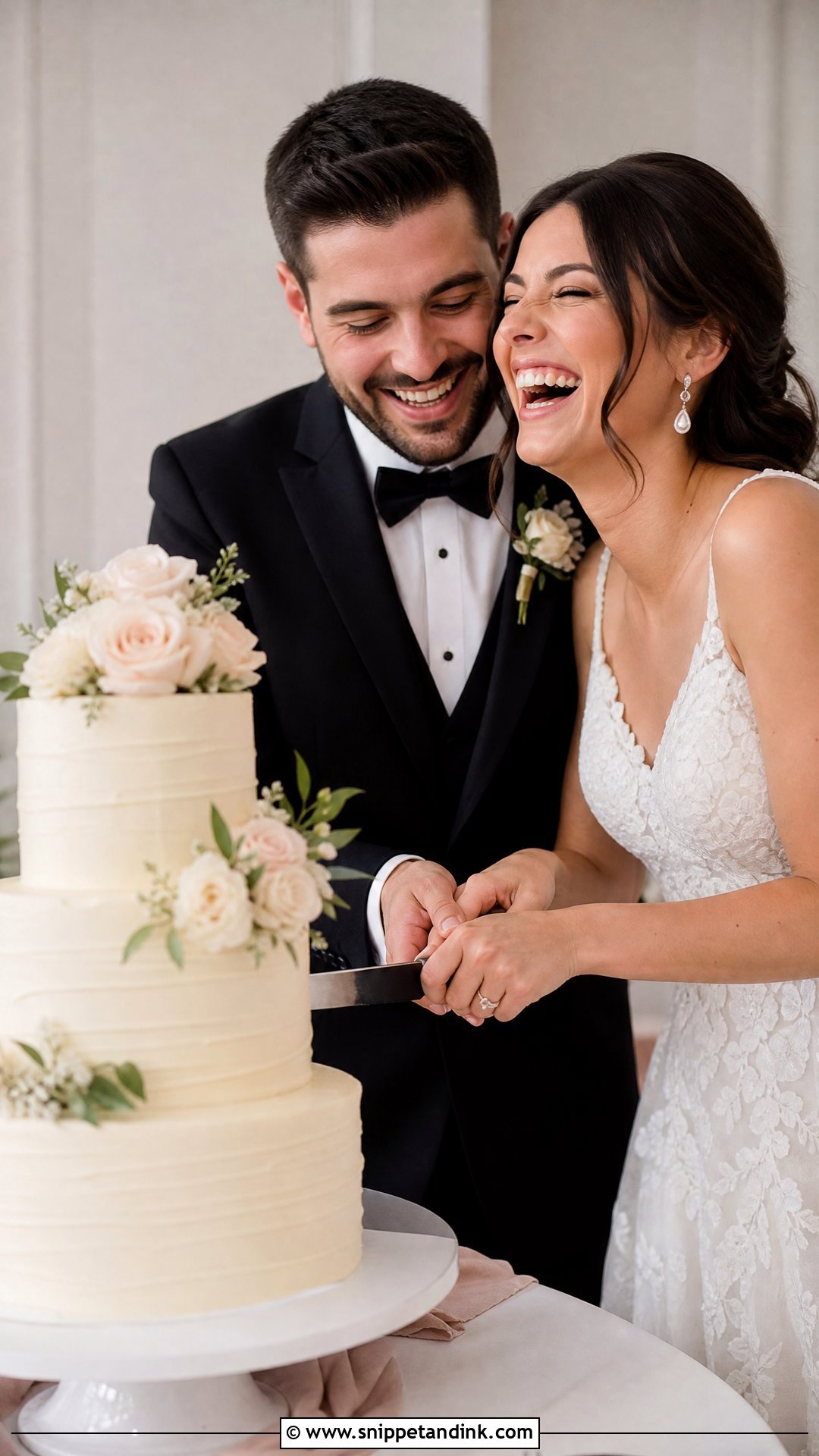 Wedding Cake Candid Laugh Pose - Snippet and Ink - 25 Cake Poses Photo Ideas for Wedding
