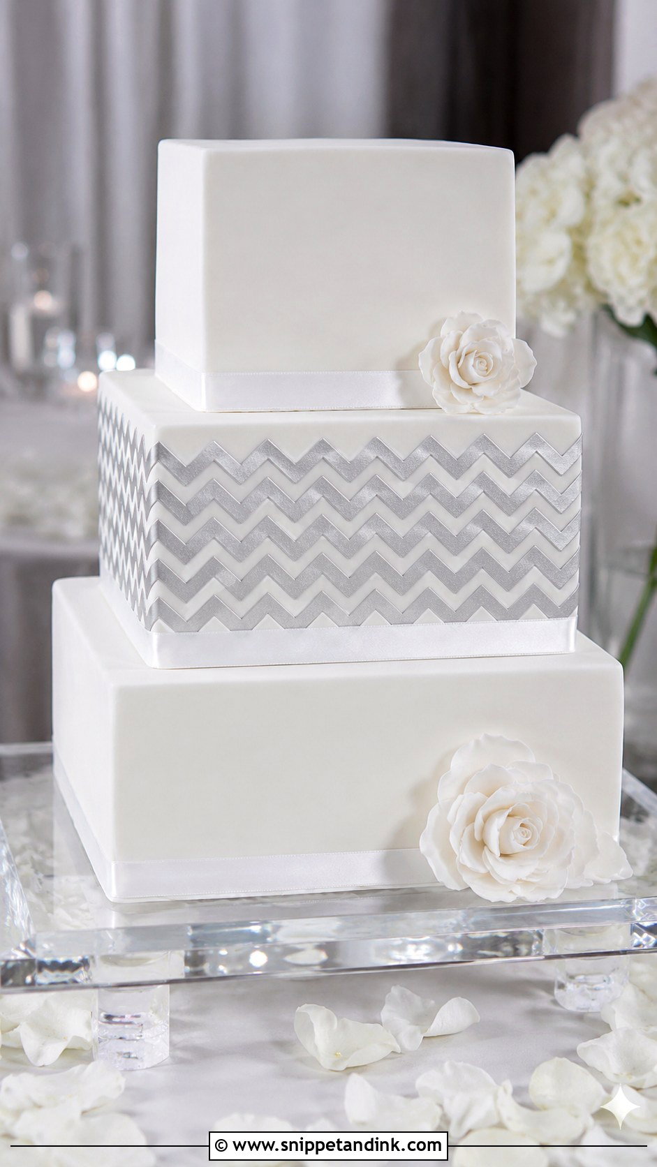 Wedding Cake Chevron Stencil - Snippet and Ink - 20 Wedding Cake Stencil Patterns
