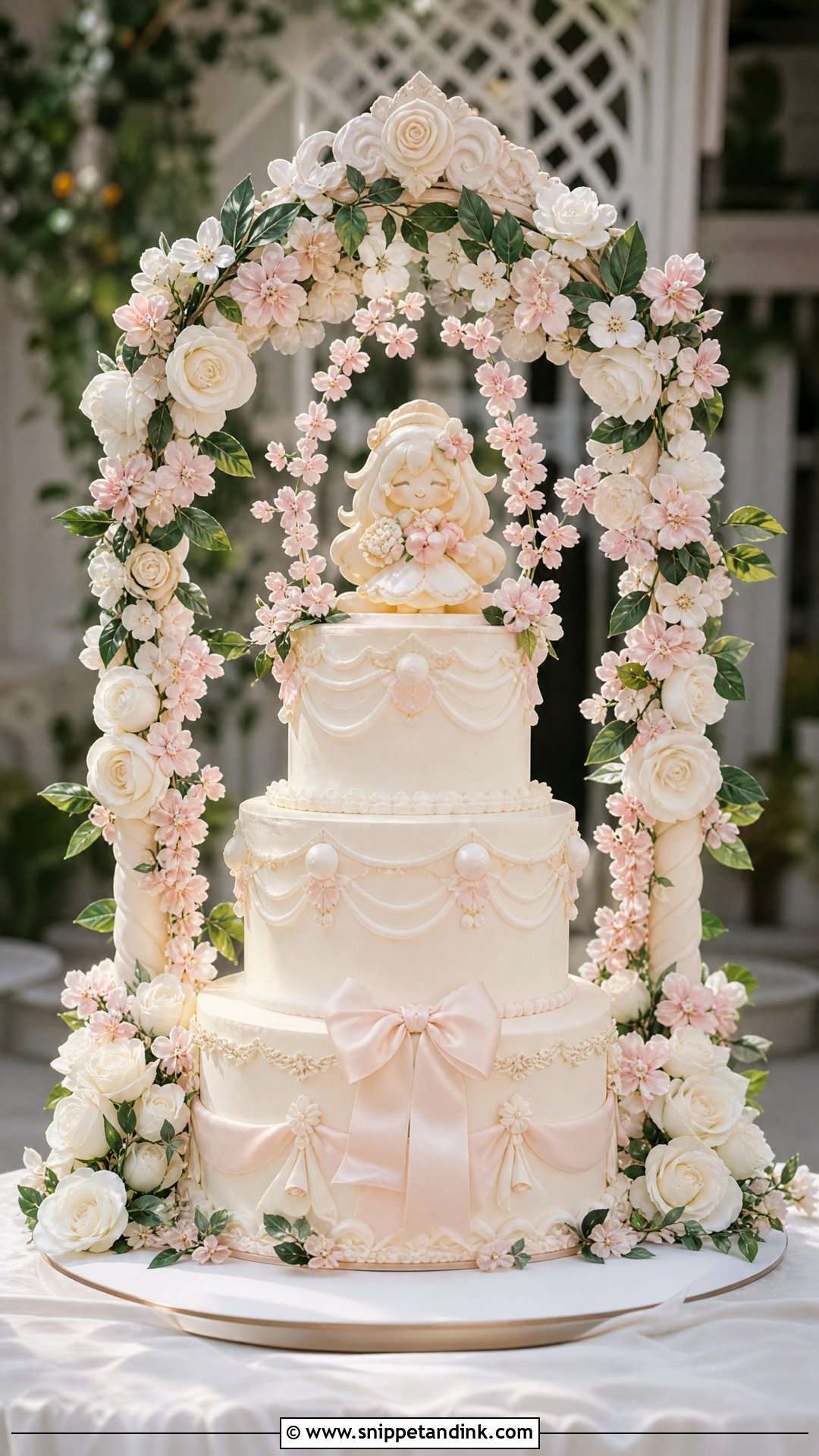 Wedding Cake Cookie Flower Arch - Snippet and Ink - 25 Wedding Cake Cookie Fanart Ideas