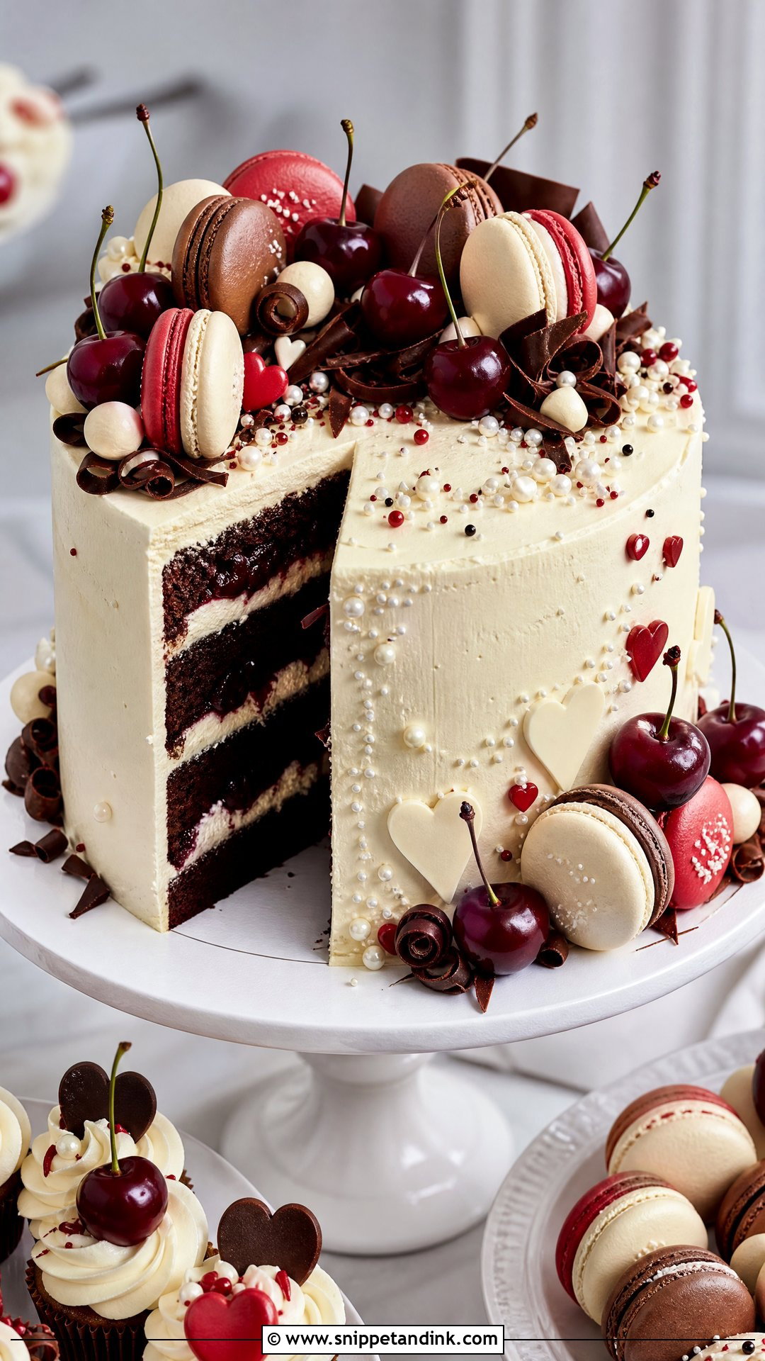 Wedding Cake Cookie X Black Forest Macaron Cake - Snippet and Ink - 25 Wedding Cake Cookie X Black Forest Crk Ideas