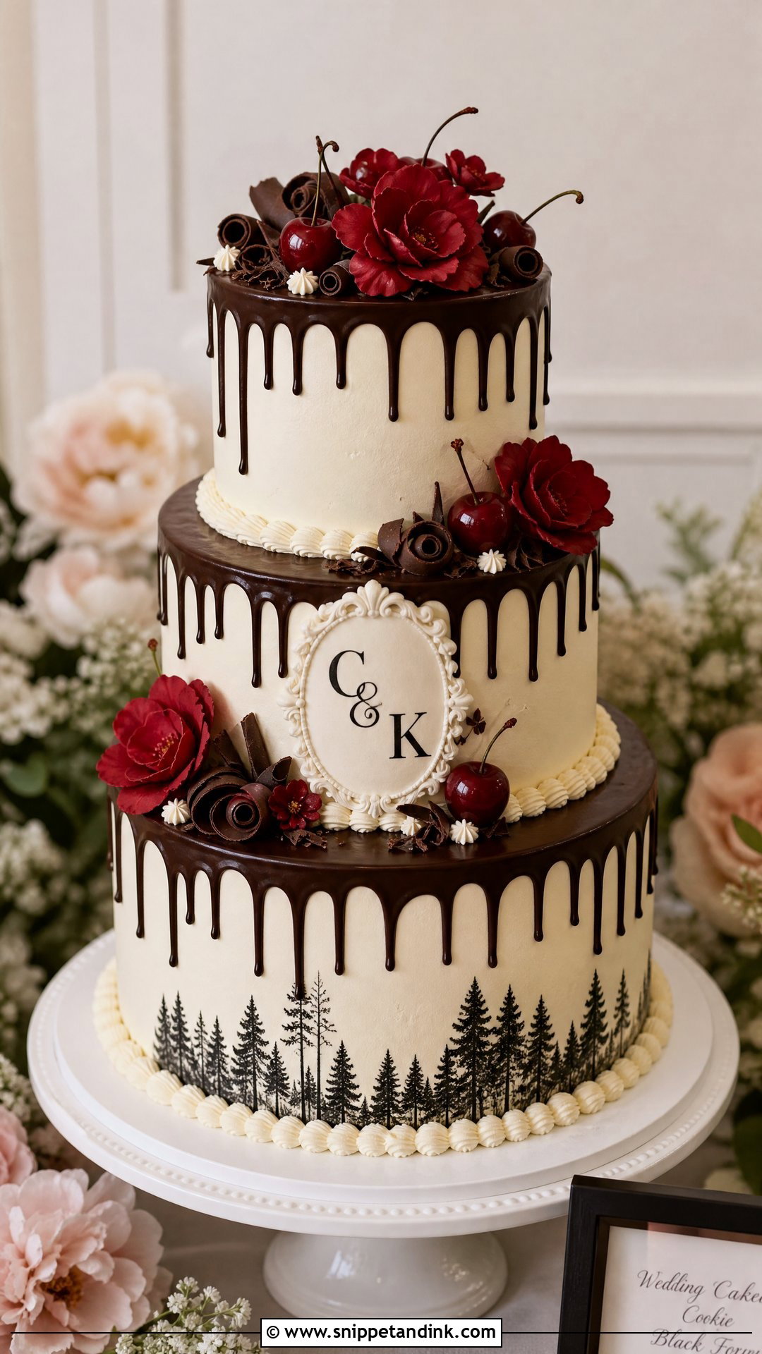 Wedding Cake Cookie X Black Forest Tiered Cake - Snippet and Ink - 25 Wedding Cake Cookie X Black Forest Crk Ideas