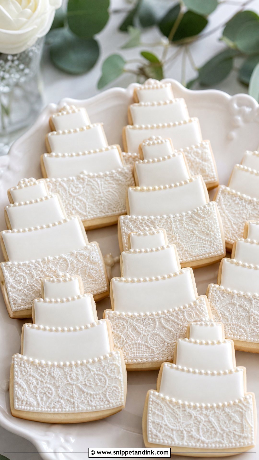 Wedding Cake Cookies With Royal Icing - Snippet and Ink - 20 Wedding Cake Cookies