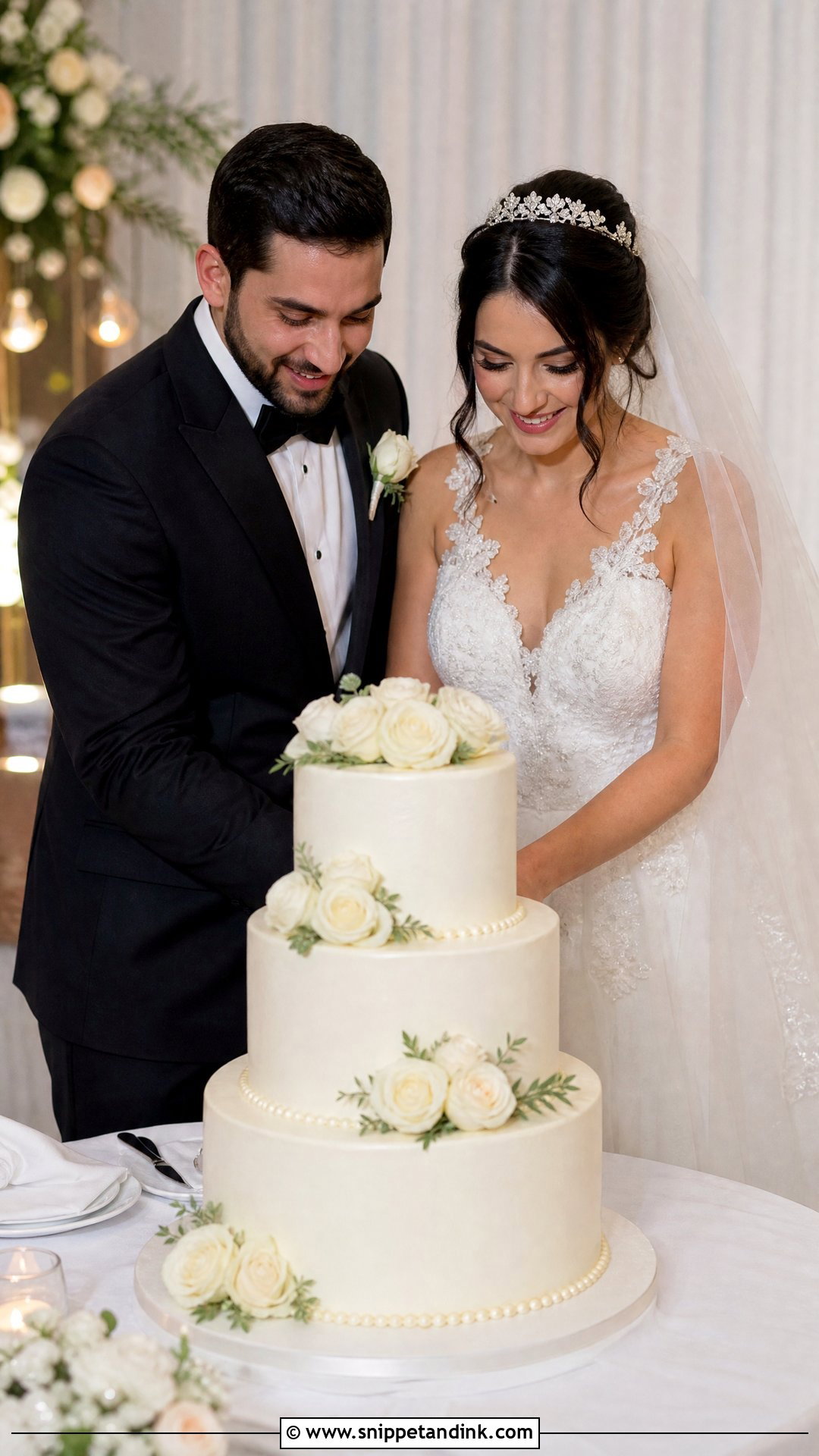Wedding Cake Cutting Pose - Snippet and Ink - 25 Cake Poses Photo Ideas for Wedding