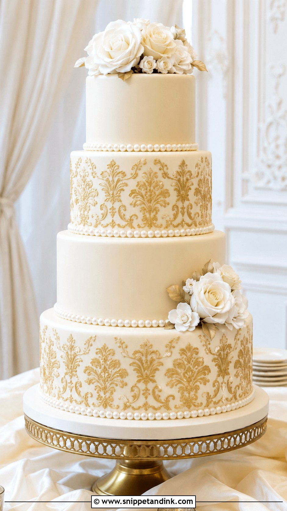Wedding Cake Damask Stencil - Snippet and Ink - 20 Wedding Cake Stencil Patterns