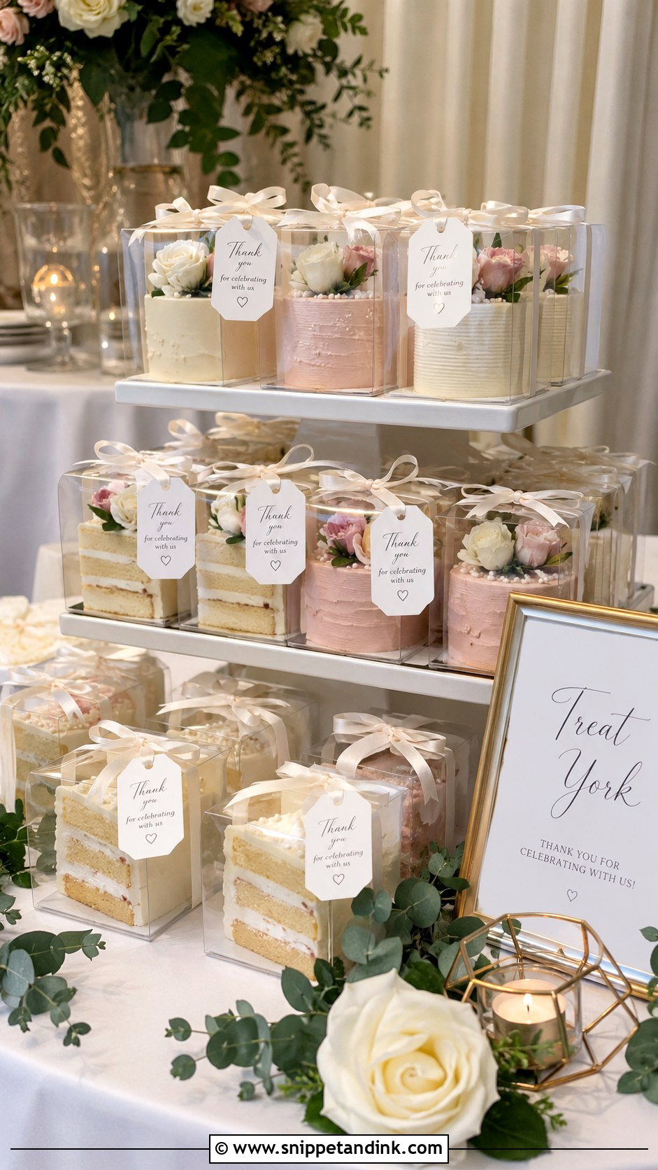 Wedding Cake Favor Box Display - Snippet and Ink - 20 Wedding Cake Favor Boxes