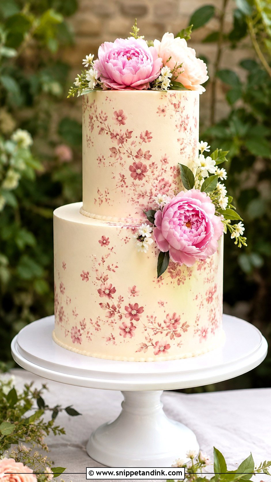 Wedding Cake Floral Stencil - Snippet and Ink - 20 Wedding Cake Stencil Patterns