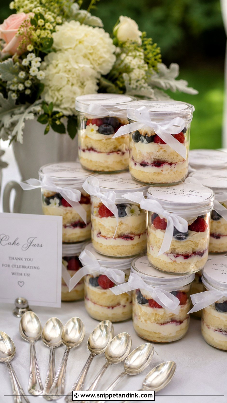 Wedding Cake Jar Favors - Snippet and Ink - 20 Cake Favors for Wedding