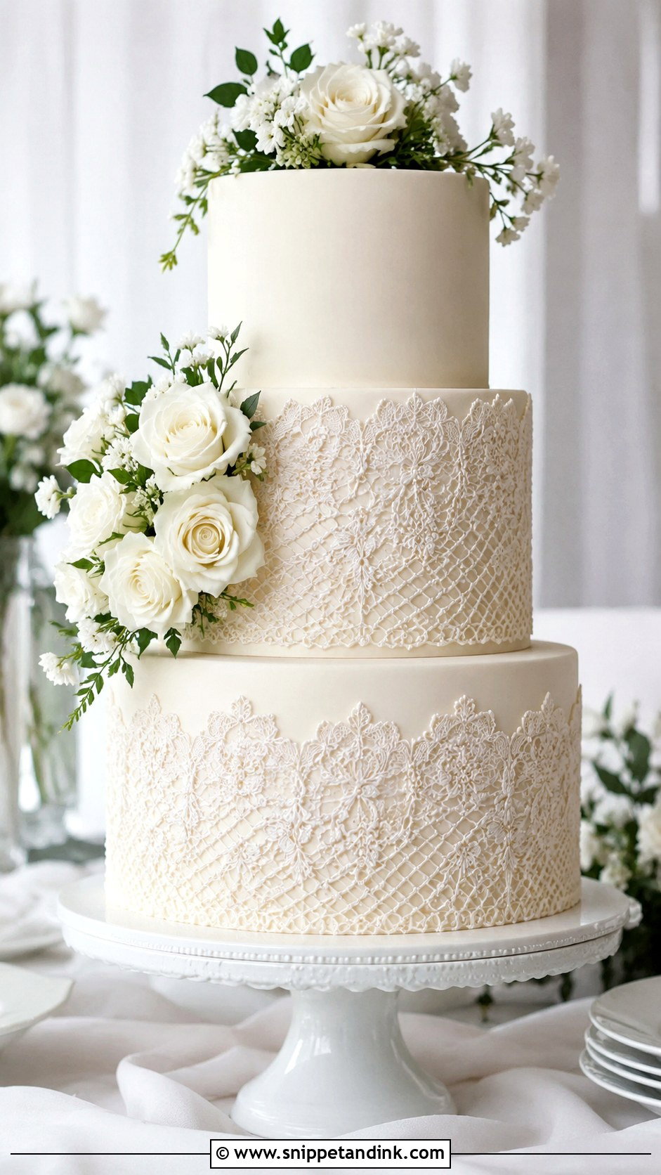 Wedding Cake Lace Stencil - Snippet and Ink - 20 Wedding Cake Stencil Patterns