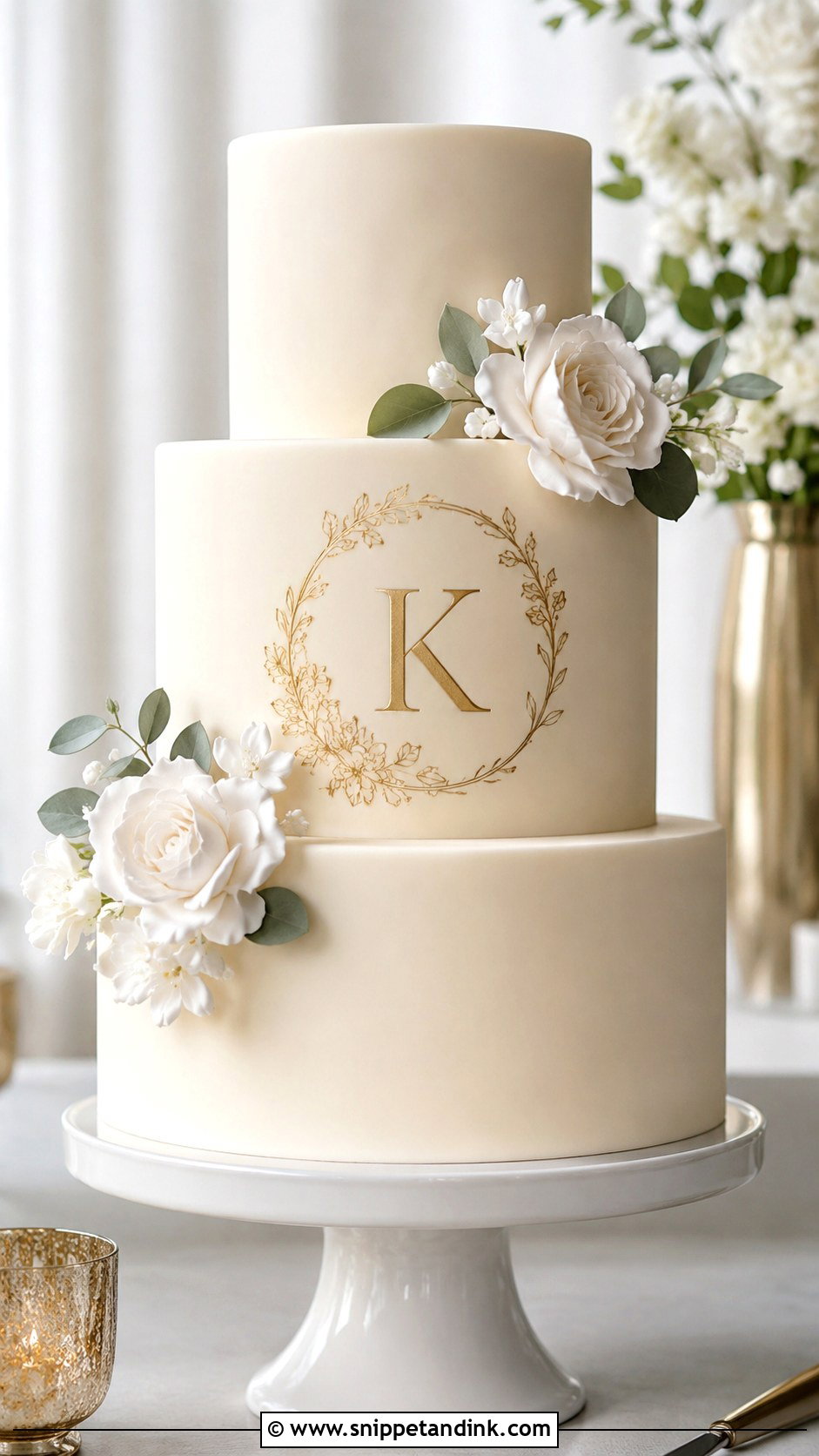 Wedding Cake Monogram Stencil - Snippet and Ink - 20 Wedding Cake Stencil Patterns