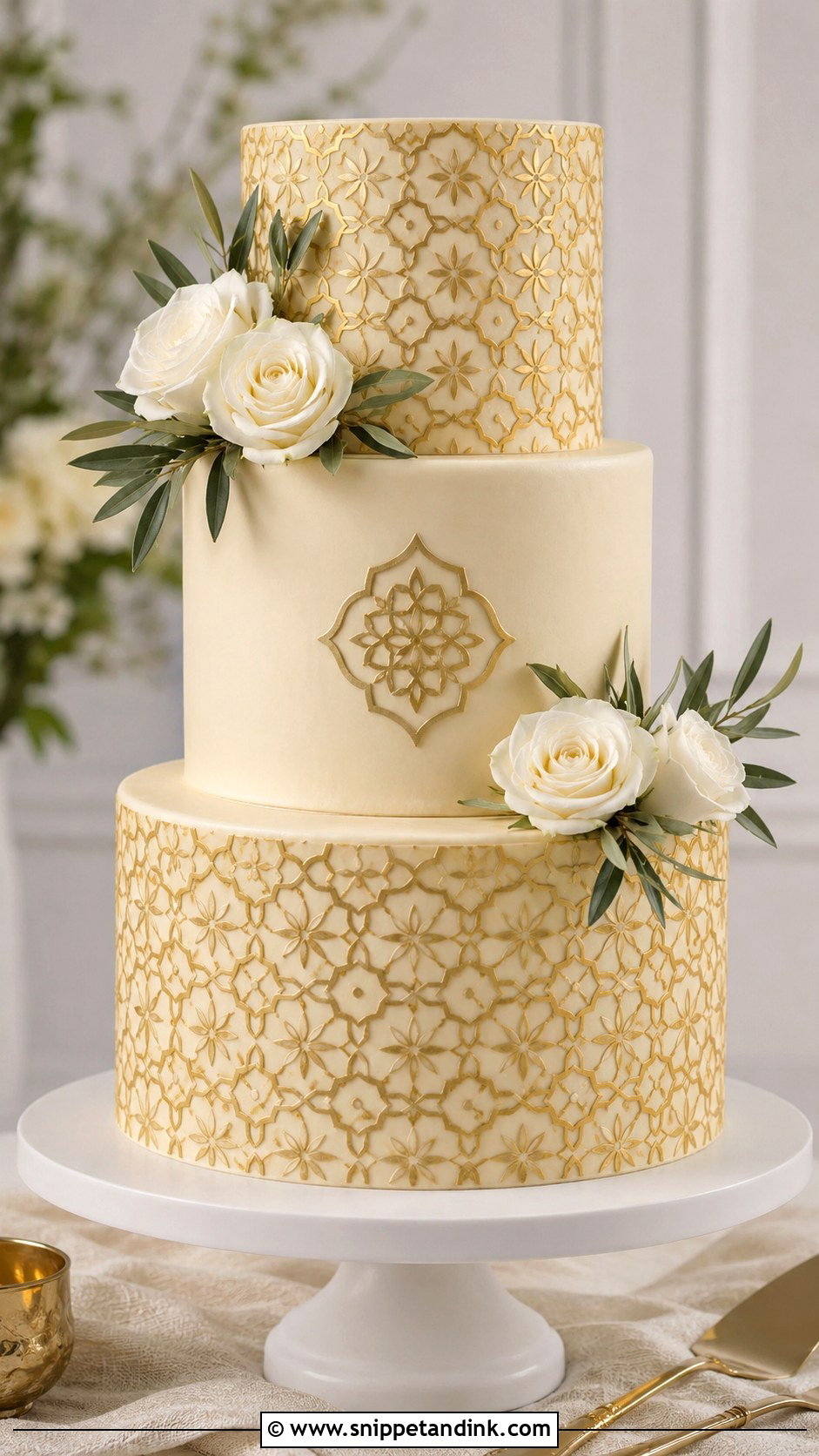 Wedding Cake Moroccan Stencil - Snippet and Ink - 20 Wedding Cake Stencil Patterns