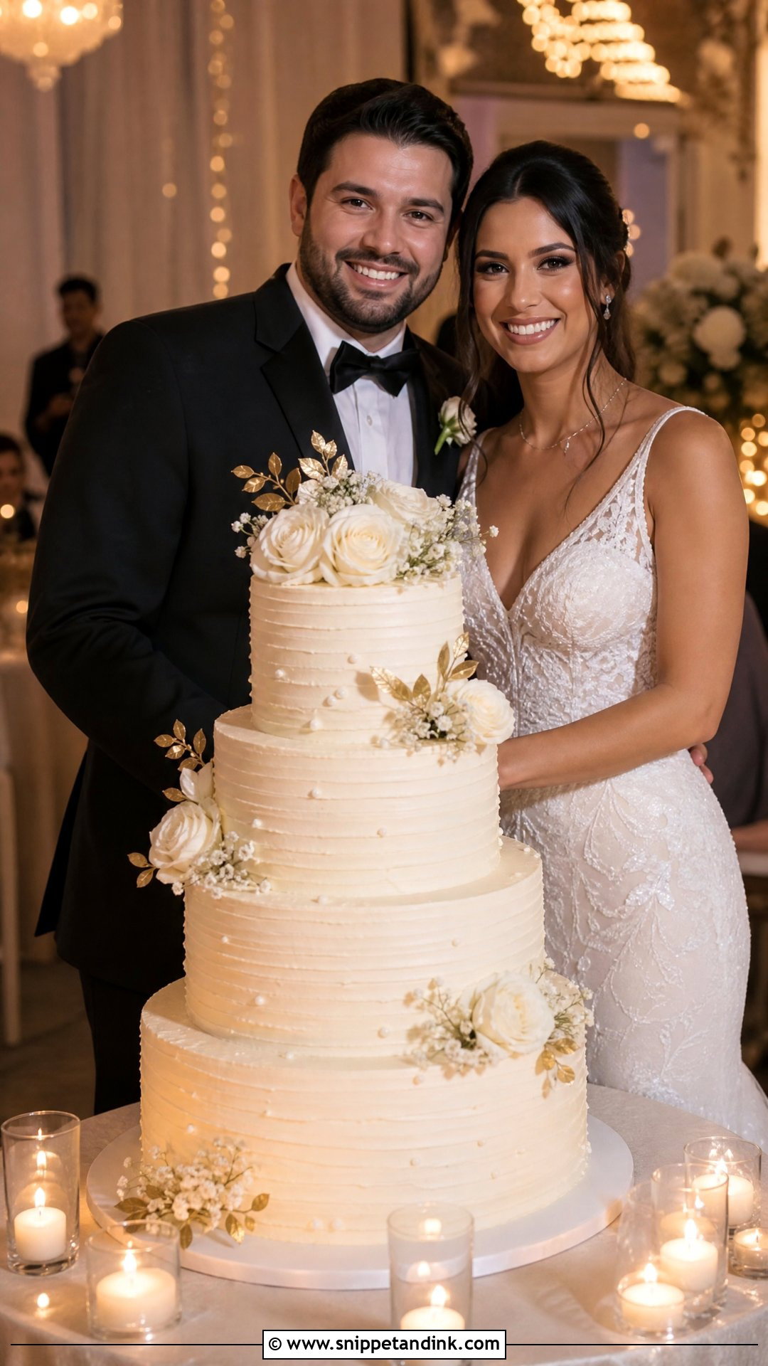 Wedding Cake Night Reception Pose - Snippet and Ink - 25 Cake Poses Photo Ideas for Wedding
