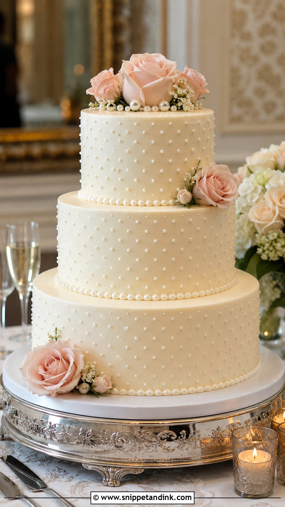 Wedding Cake Pearl Stencil - Snippet and Ink - 20 Wedding Cake Stencil Patterns
