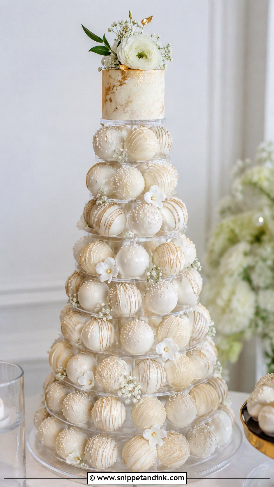 Wedding Cake Pop Tower - Snippet and Ink - 20 Wedding Cake Tower Ideas