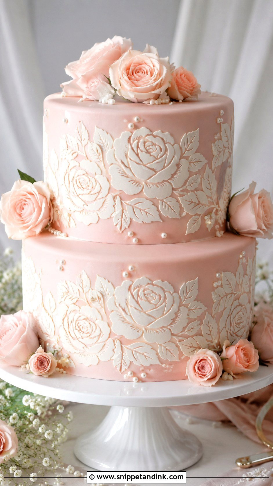 Wedding Cake Rose Stencil - Snippet and Ink - 20 Wedding Cake Stencil Patterns