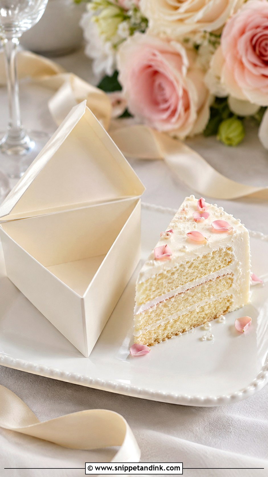 Wedding Cake Slice Favor Box - Snippet and Ink - 20 Wedding Cake Favor Boxes