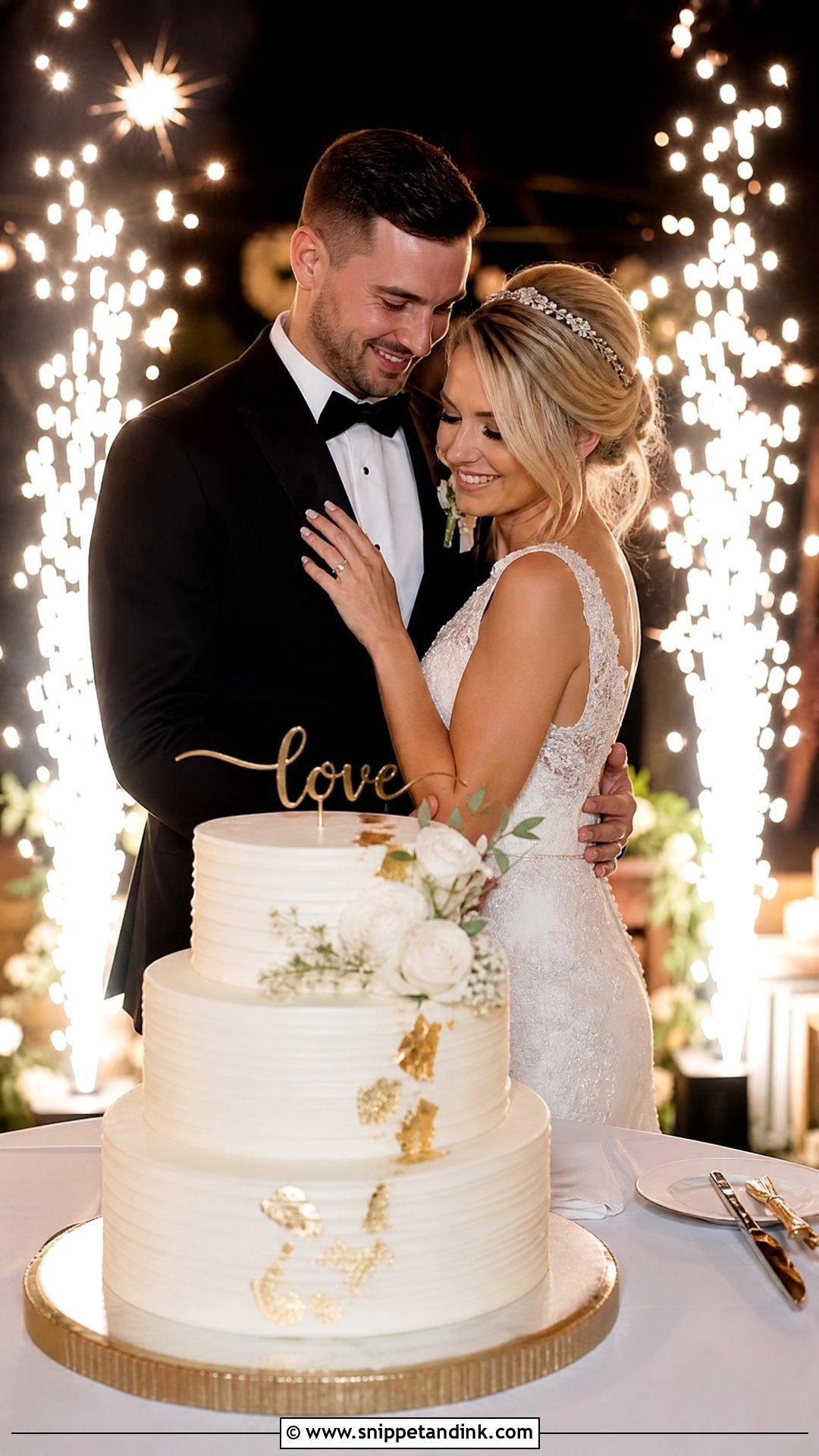 Wedding Cake Sparkler Exit Pose - Snippet and Ink - 25 Cake Poses Photo Ideas for Wedding