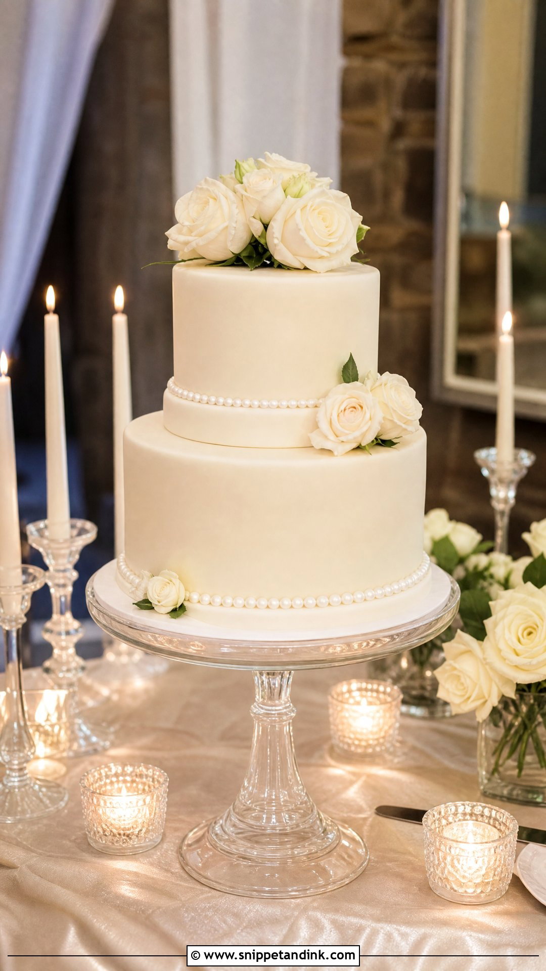 Wedding Cake Table With Candles - Snippet and Ink - 20 Wedding Cake Table Ideas