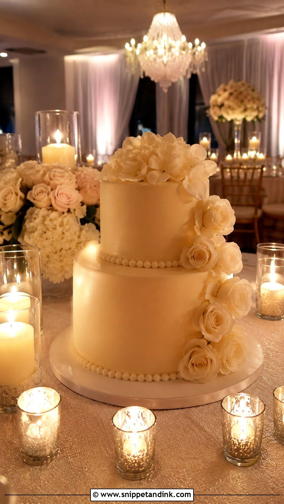 Wedding Cake Table With Candles - Snippet and Ink - 20 How to Decorate a Wedding Cake Table