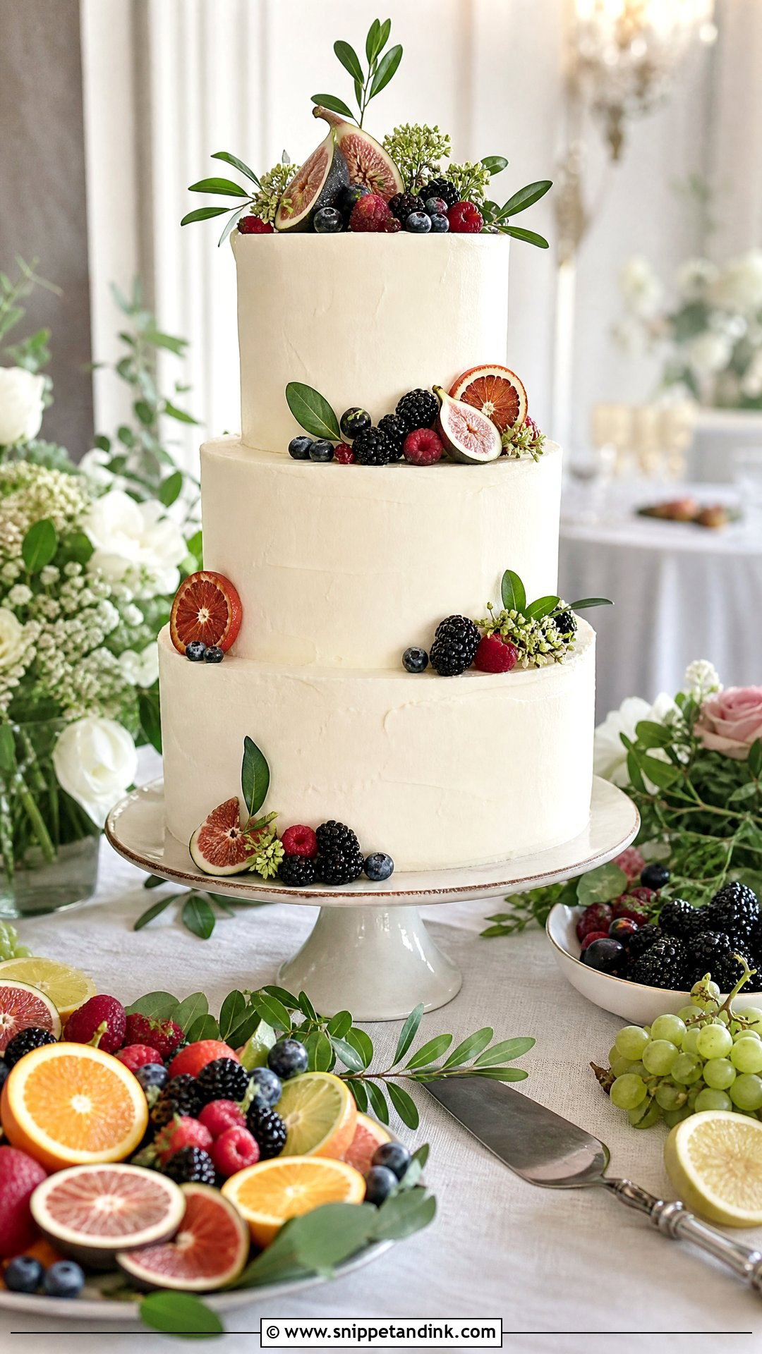 Wedding Cake Table With Fruit - Snippet and Ink - 20 Wedding Cake Table Ideas