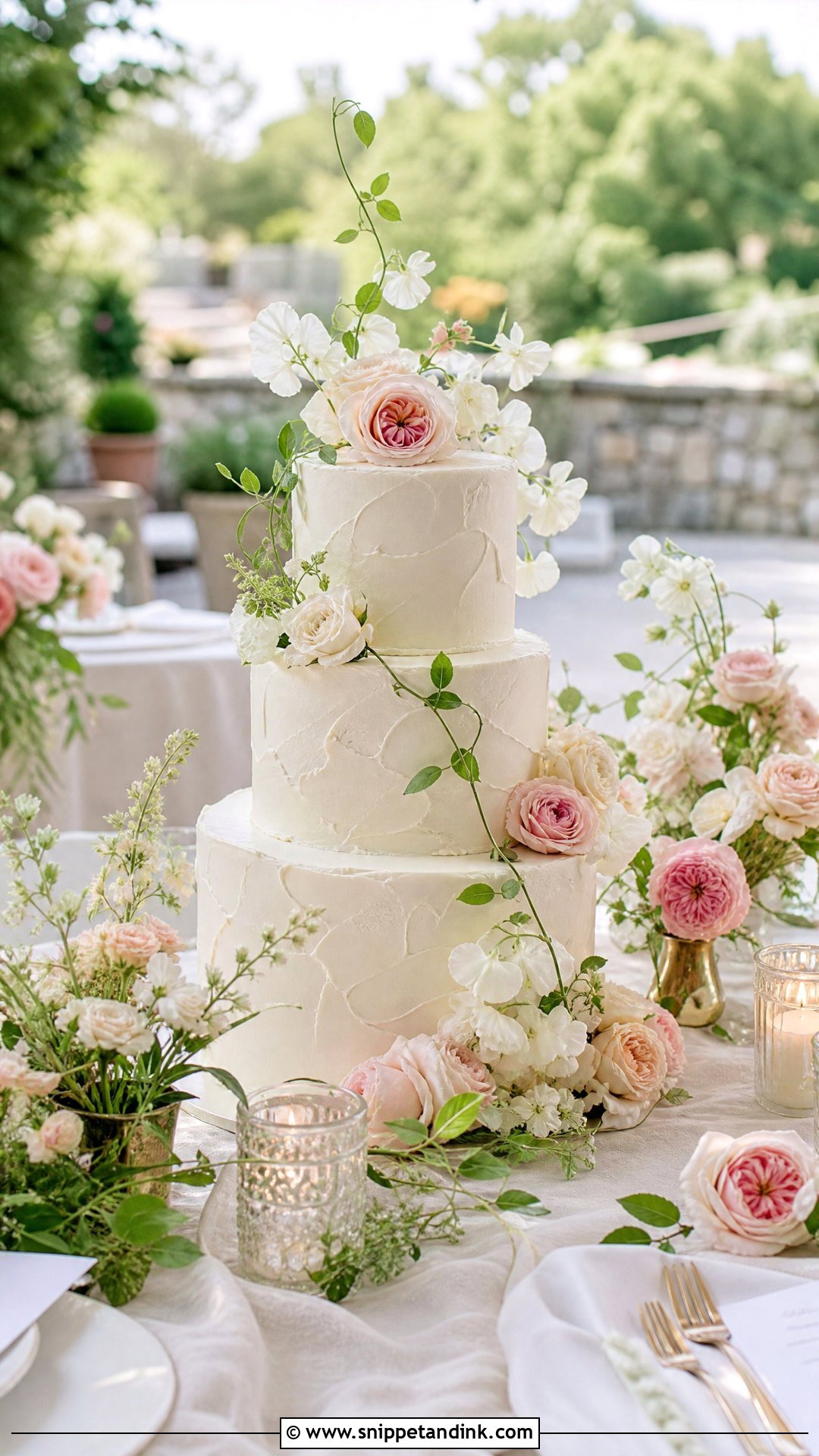 Wedding Cake Table With Garden Style - Snippet and Ink - 20 Wedding Cake Table Ideas