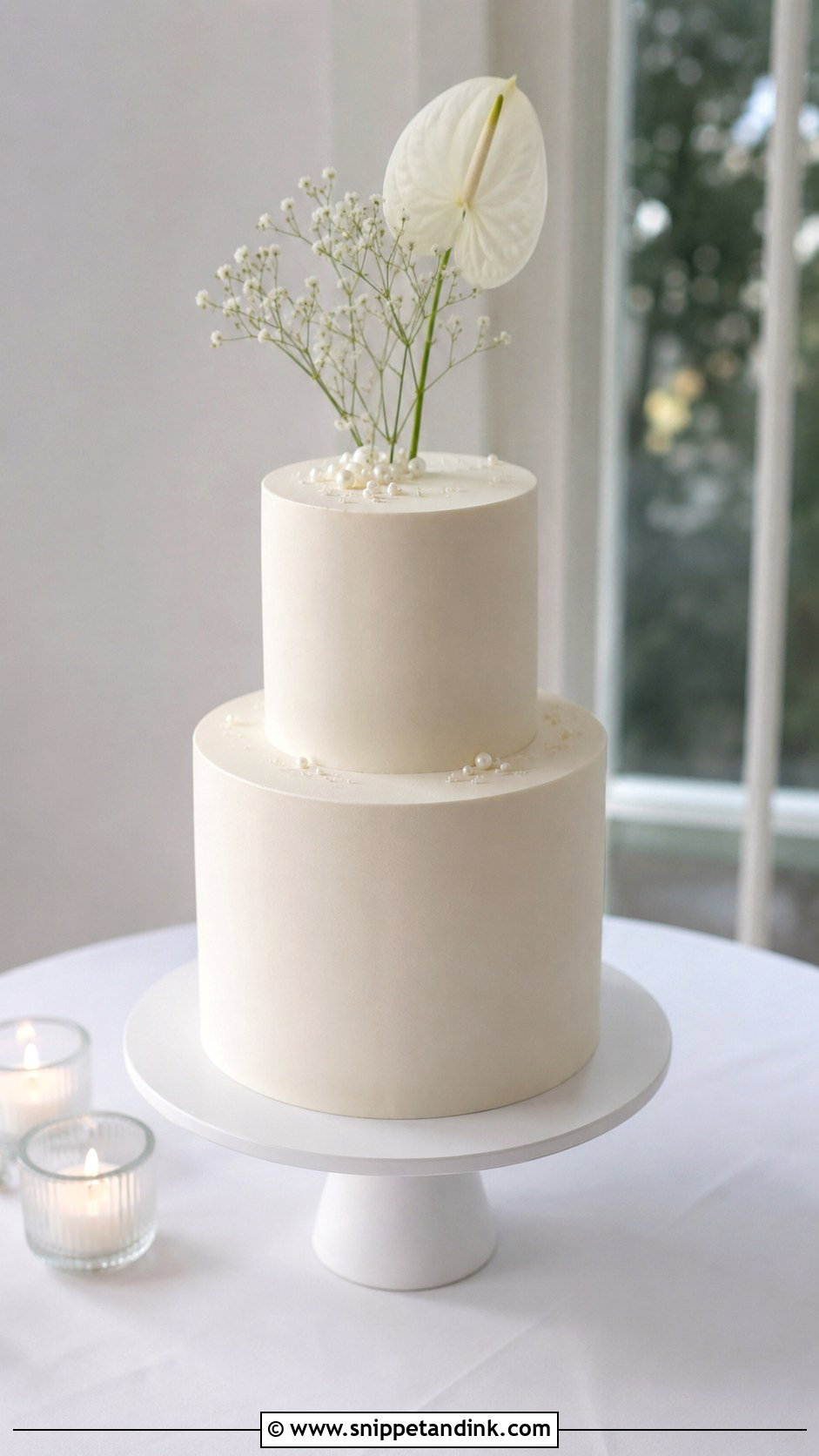 Wedding Cake Table With Minimal Decor - Snippet and Ink - 20 How to Decorate a Wedding Cake Table