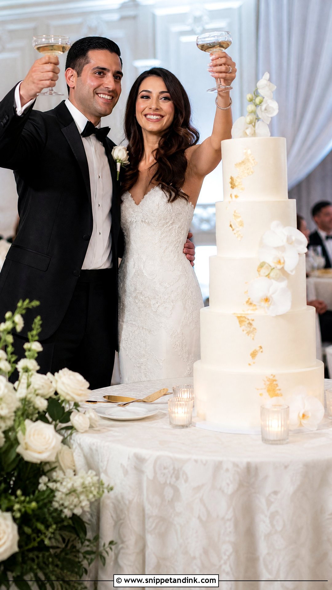 Wedding Cake Toast Pose - Snippet and Ink - 25 Cake Poses Photo Ideas for Wedding