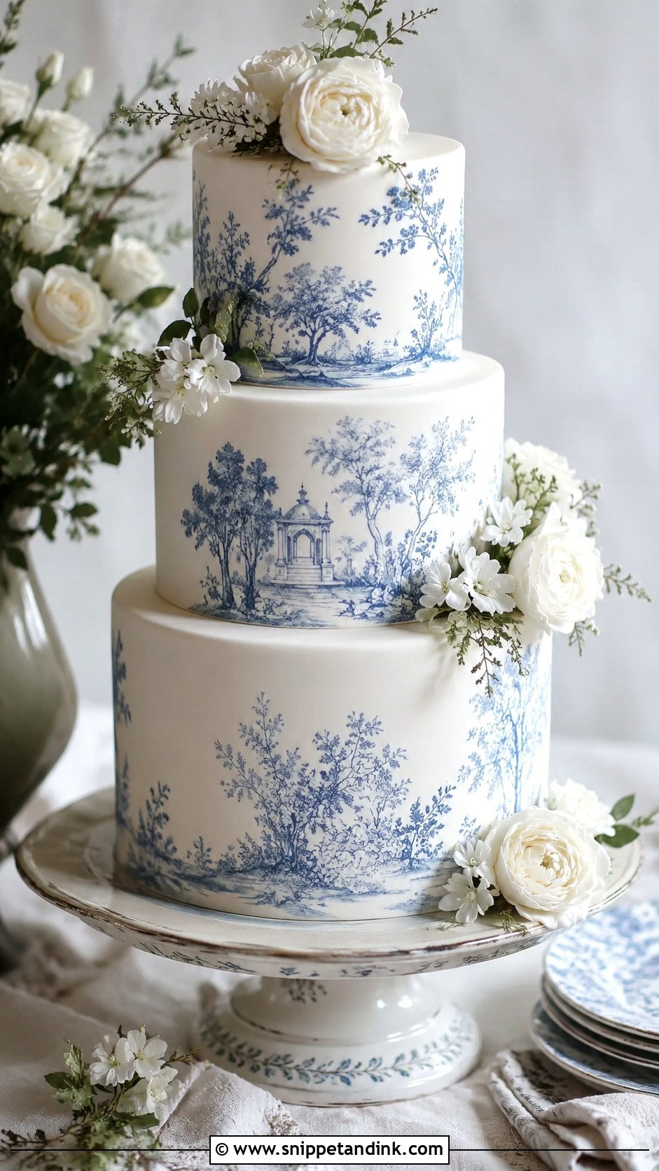 Wedding Cake Toile Stencil - Snippet and Ink - 20 Wedding Cake Stencil Patterns