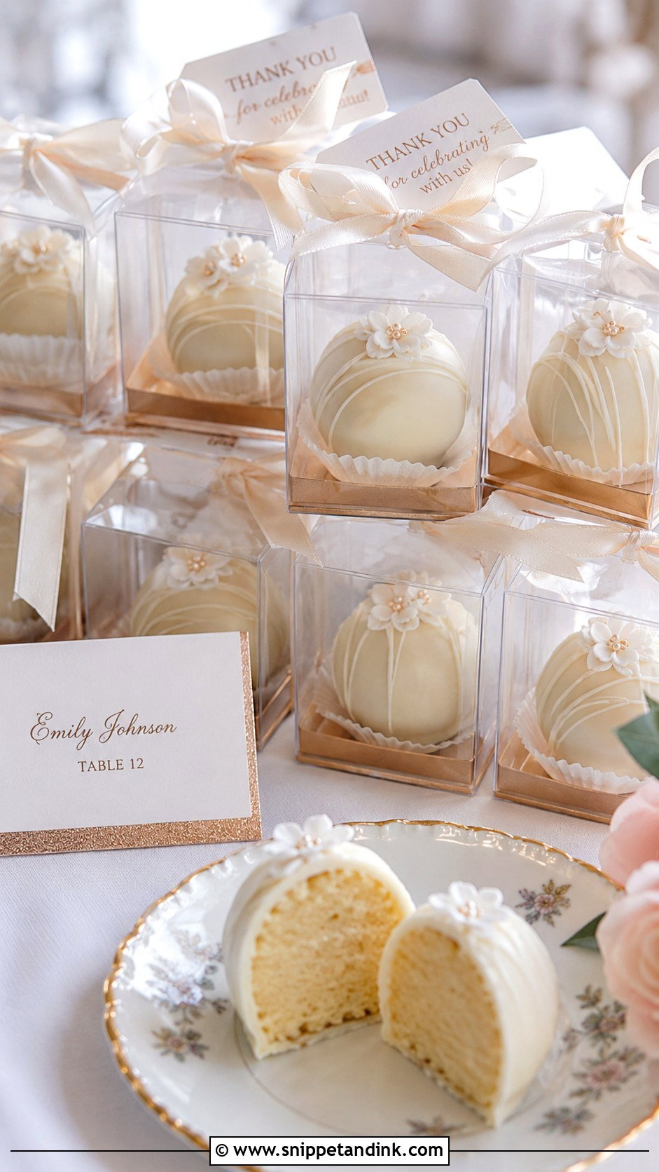 Wedding Cake Truffle Favors - Snippet and Ink - 20 Cake Favors for Wedding