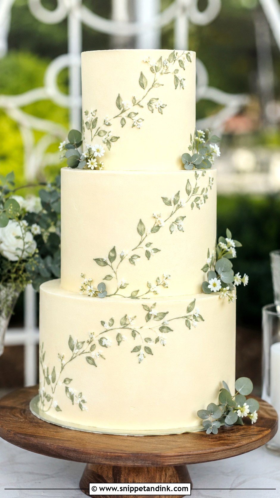 Wedding Cake Vine Stencil - Snippet and Ink - 20 Wedding Cake Stencil Patterns