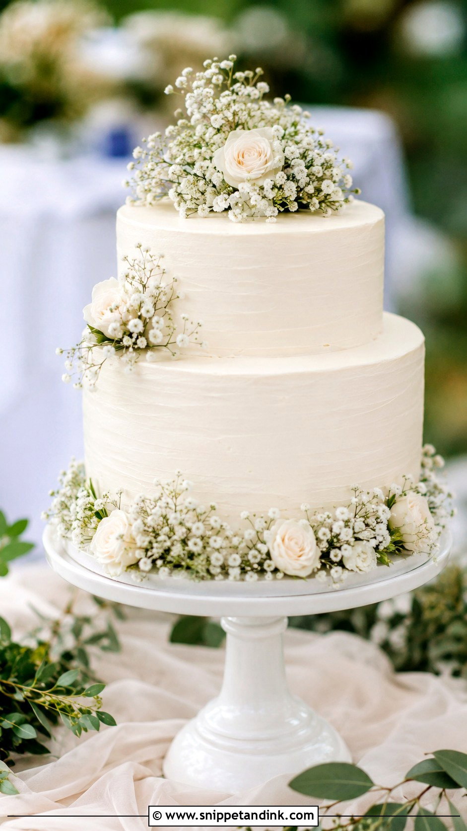 Wedding Cake With Baby Breath - Snippet and Ink - 20 Simple Beautiful Wedding Cakes