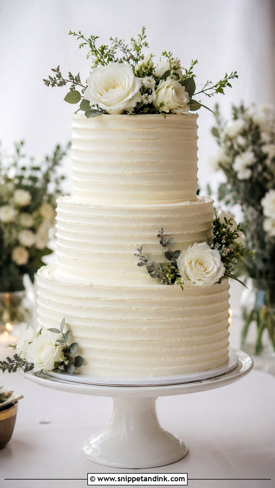 Wedding Cake With Buttercream Texture - Snippet and Ink - 25 Simple But Elegant Wedding Cakes