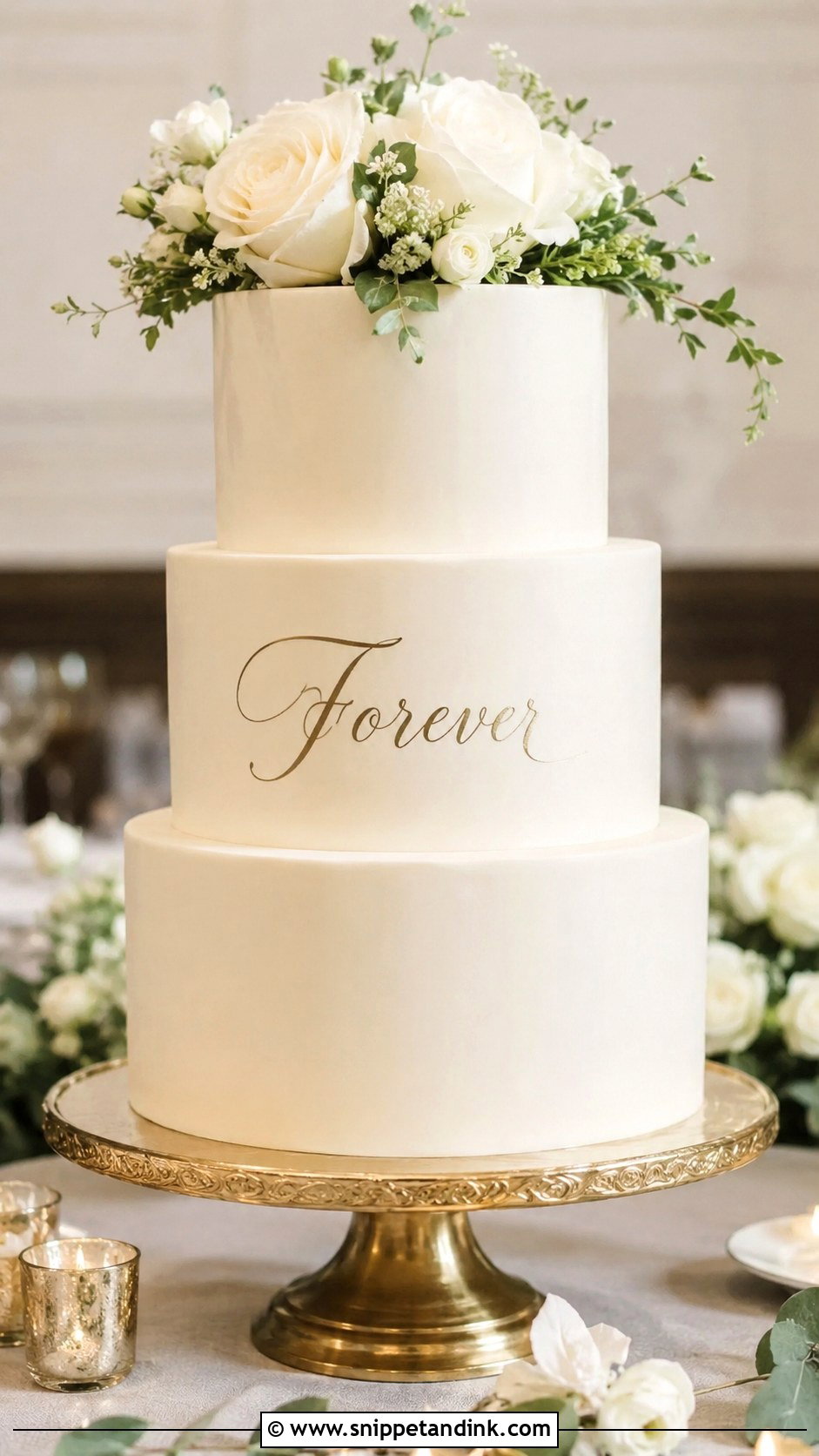 Wedding Cake With Calligraphy - Snippet and Ink - 25 Wedding Cake Ideas with Writing