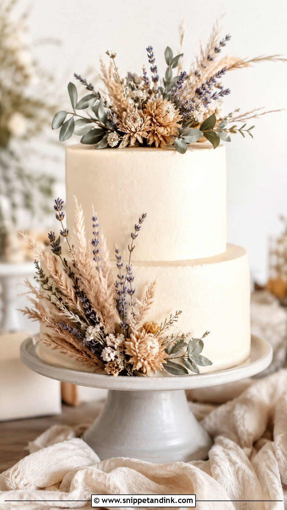 Wedding Cake With Dried Flowers - Snippet and Ink - 20 Simple Beautiful Wedding Cakes
