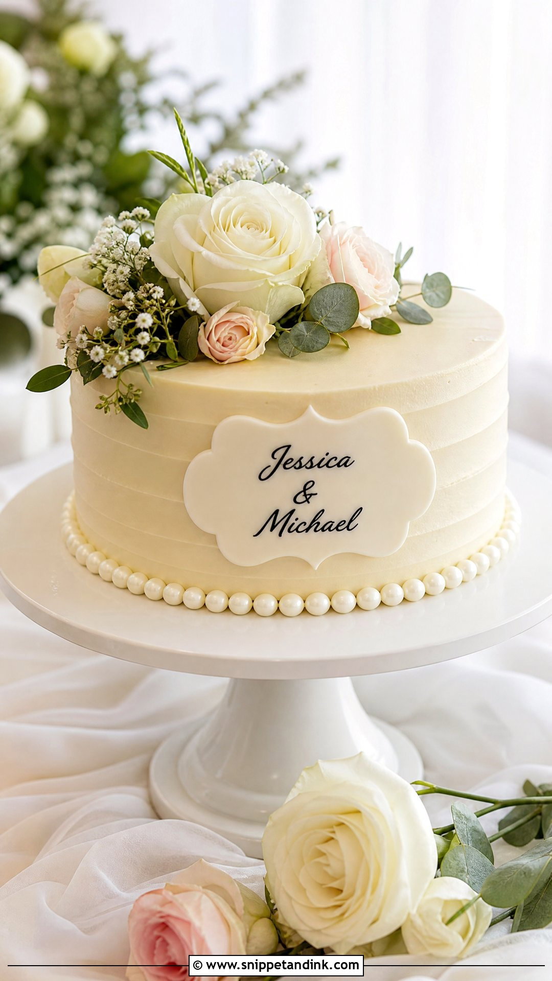 Wedding Cake With Edible Name Plaque - Snippet and Ink - 20 Write Name on Cake Ideas for Wedding