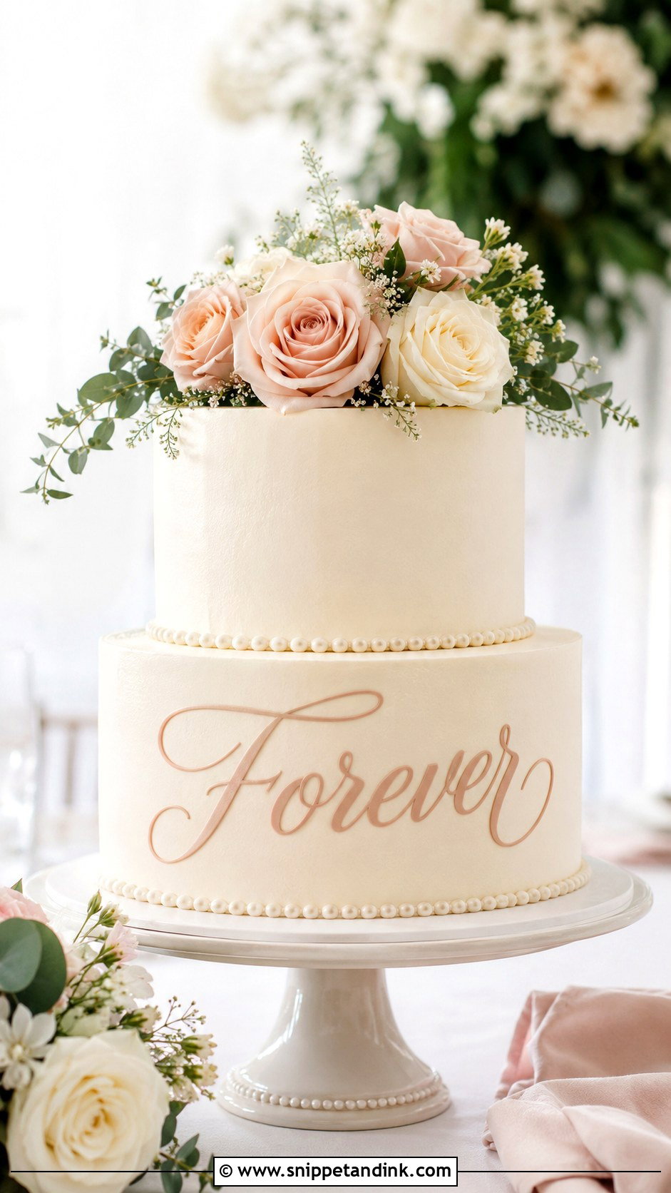 Wedding Cake With Forever - Snippet and Ink - 25 Wedding Cake Ideas with Writing