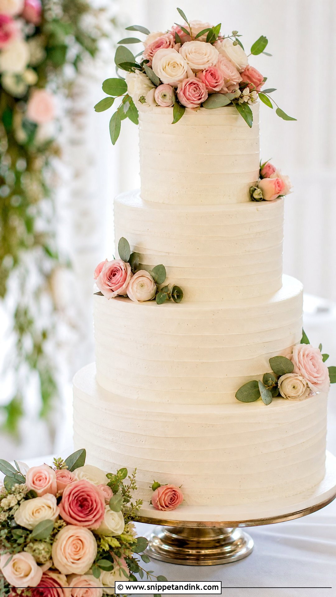 Wedding Cake With Fresh Flowers - Snippet and Ink - 20 Timeless Wedding Cake Ideas