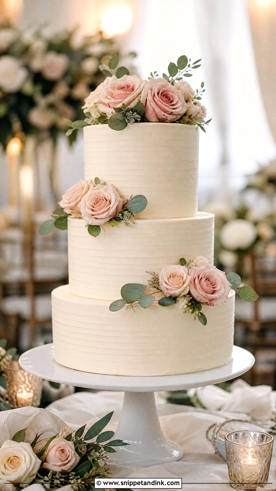 Wedding Cake With Fresh Roses - Snippet and Ink - 20 Wedding Cake with Flowers