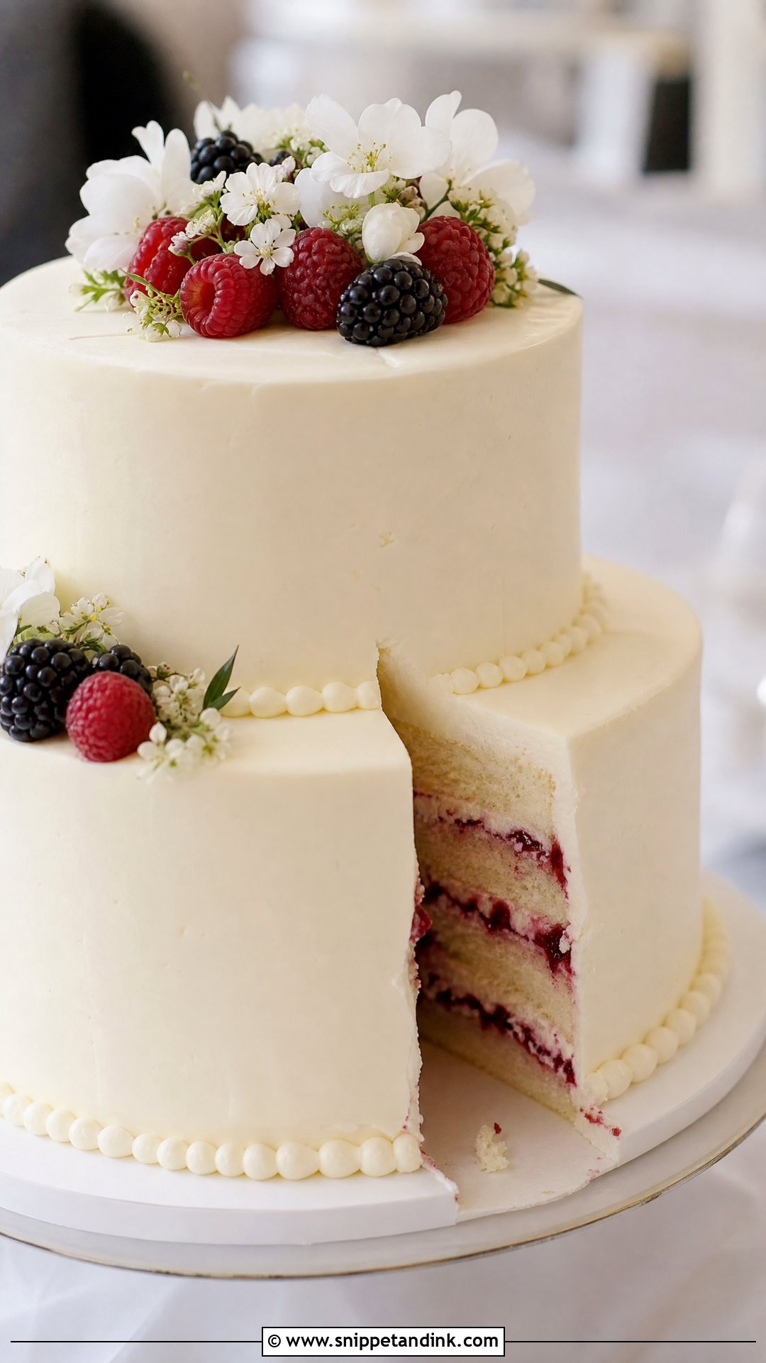 Wedding Cake With Fruit Filling - Snippet and Ink - 25 Traditional Wedding Cake Ideas