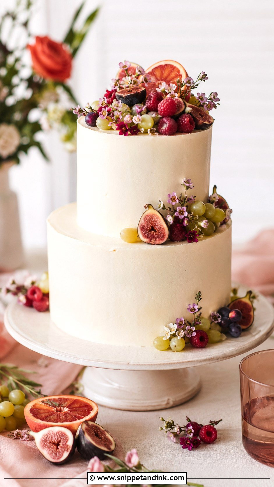 Wedding Cake With Fruit Topping - Snippet and Ink - 25 Simple Wedding Cake Decoration Ideas