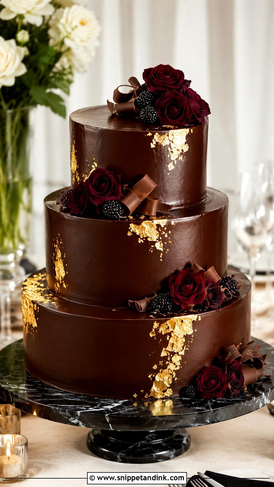 Wedding Cake With Ganache - Snippet and Ink - 20 Wedding Cake Assembly