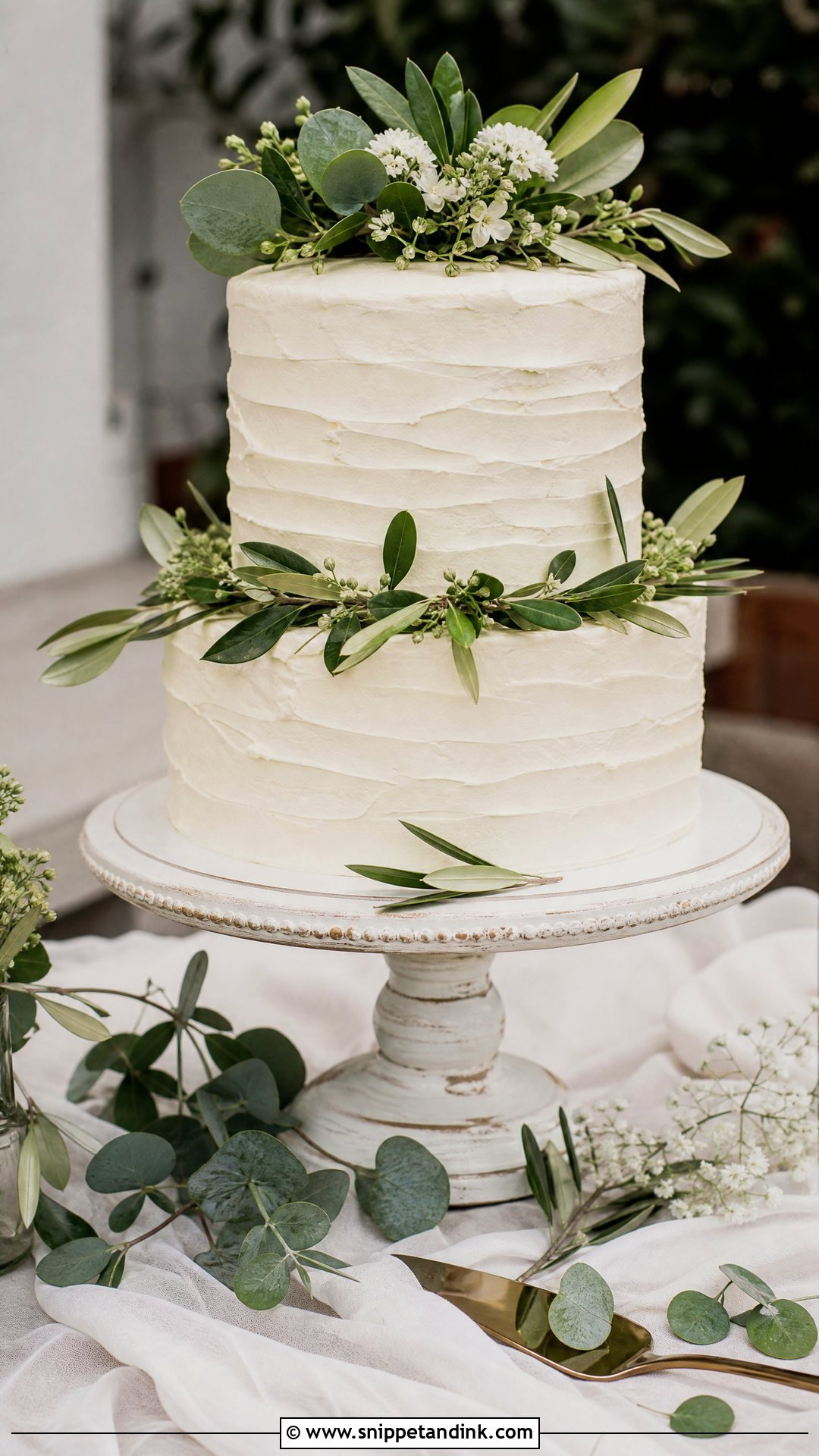 Wedding Cake With Greenery - Snippet and Ink - 20 Simple Elegant Wedding Cake Ideas