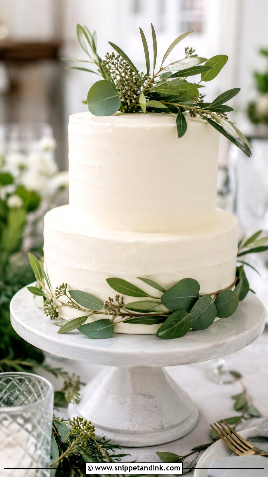 Wedding Cake With Greenery - Snippet and Ink - 25 Simple But Elegant Wedding Cakes