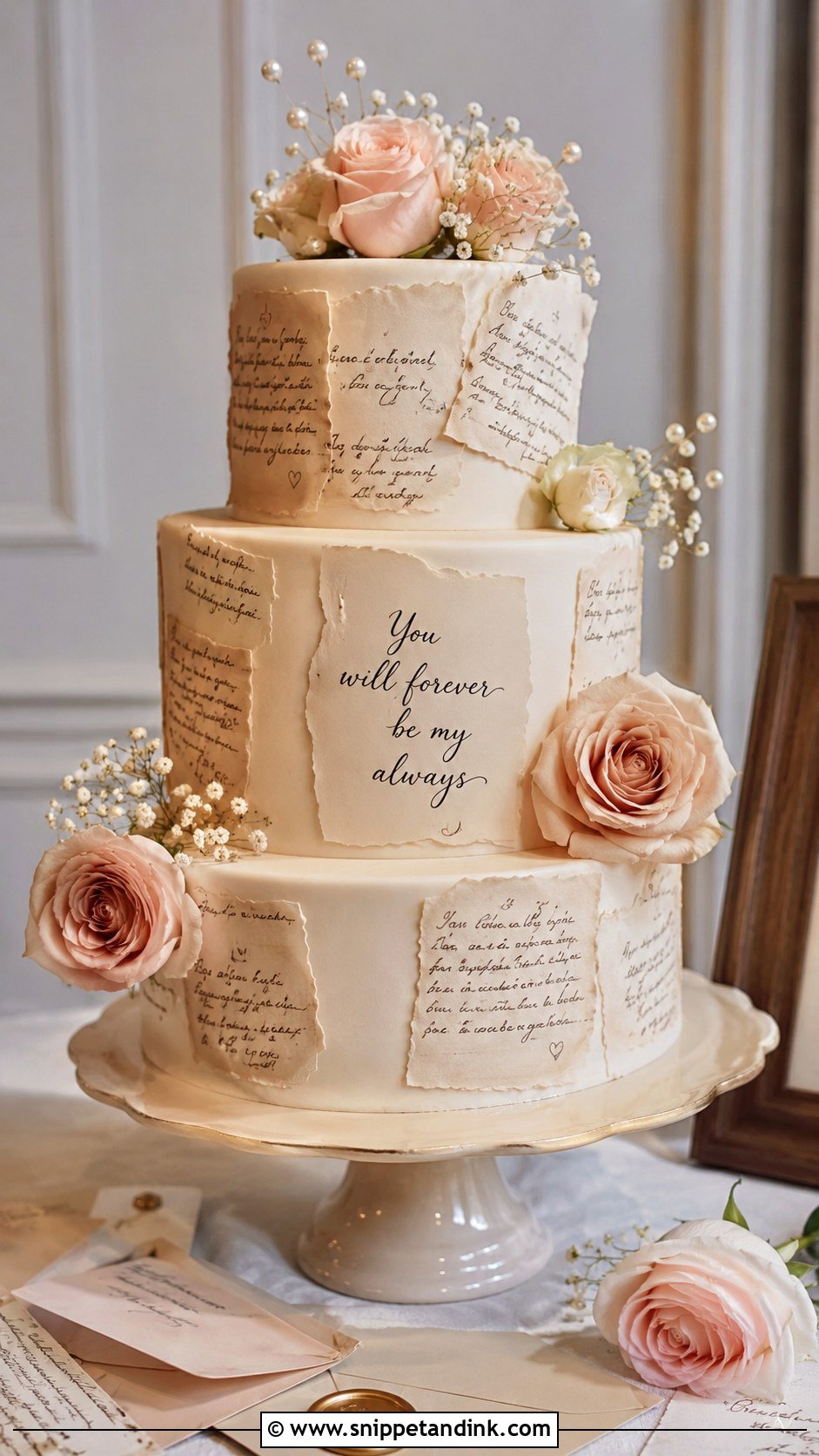 Wedding Cake With Handwritten Notes - Snippet and Ink - 25 Wedding Cake Ideas with Writing