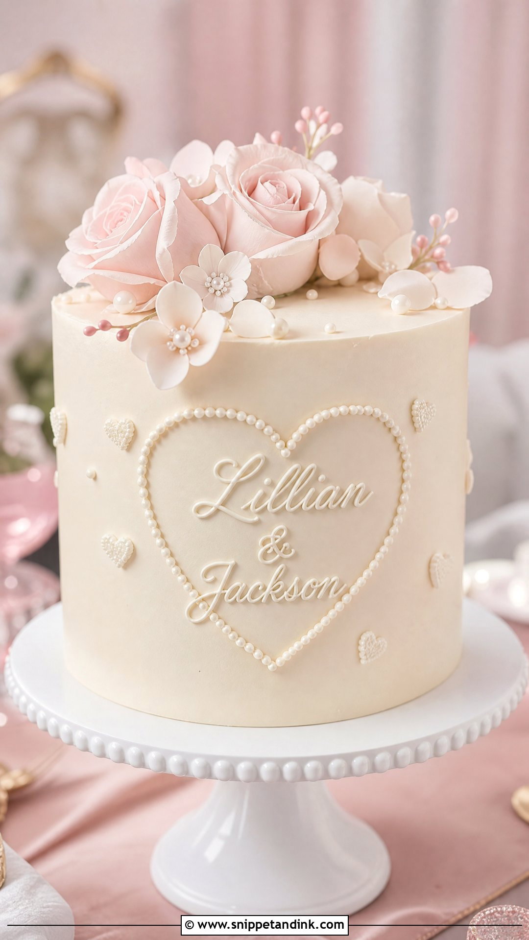 Wedding Cake With Heart Name Design - Snippet and Ink - 20 Write Name on Cake Ideas for Wedding