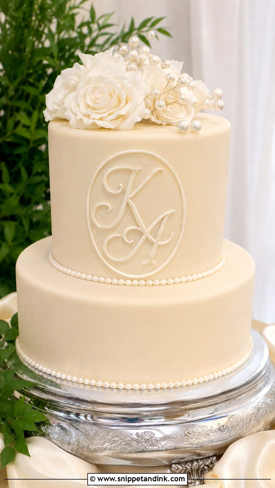 Wedding Cake With Initials - Snippet and Ink - 25 Wedding Cake Ideas with Writing