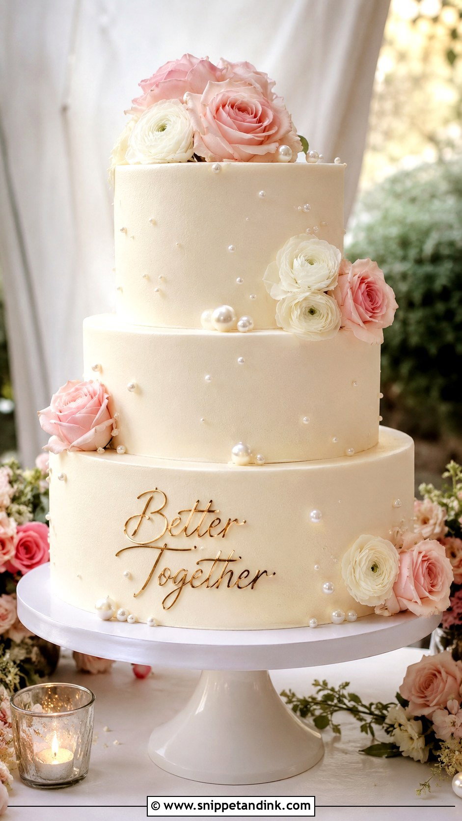 Wedding Cake With Love Quote - Snippet and Ink - 25 Wedding Cake Ideas with Writing